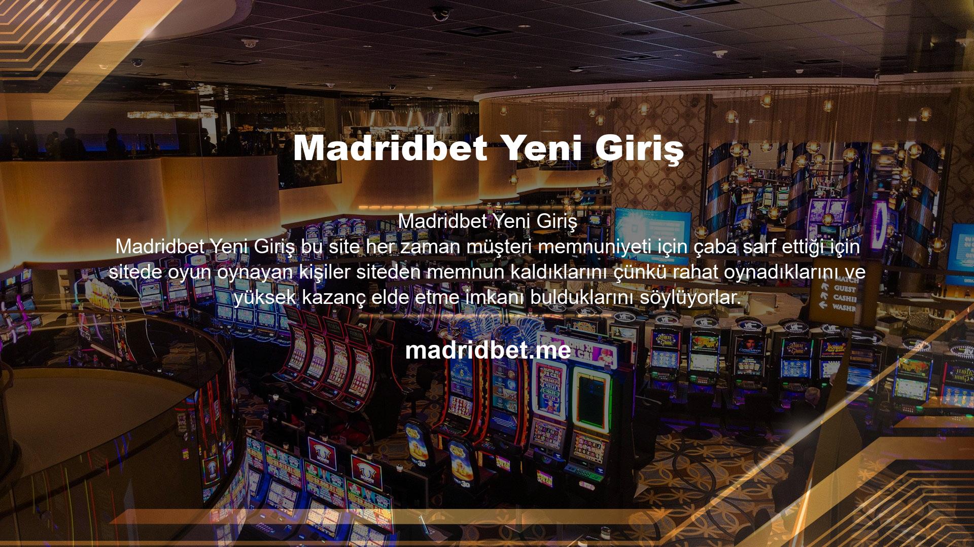 Madridbet web sitesinin altyapısı da kullanıcıların en uygun şekilde oyun oynayabilmeleri ve doğru oynarken para kazanabilmeleri için özel olarak tasarlanmıştır