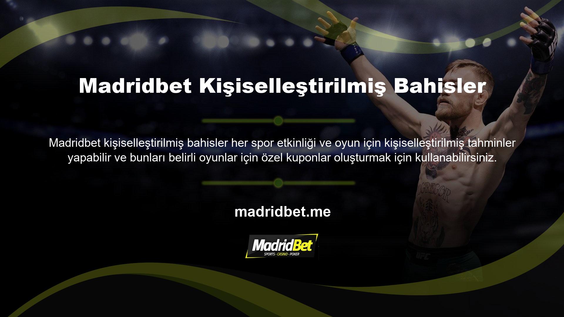 Ayrıca, sanal futbol veya sanal basketbol gibi spor oyunlarını dahil etmeden Madridbet bahis kuponları yapabilirsiniz
