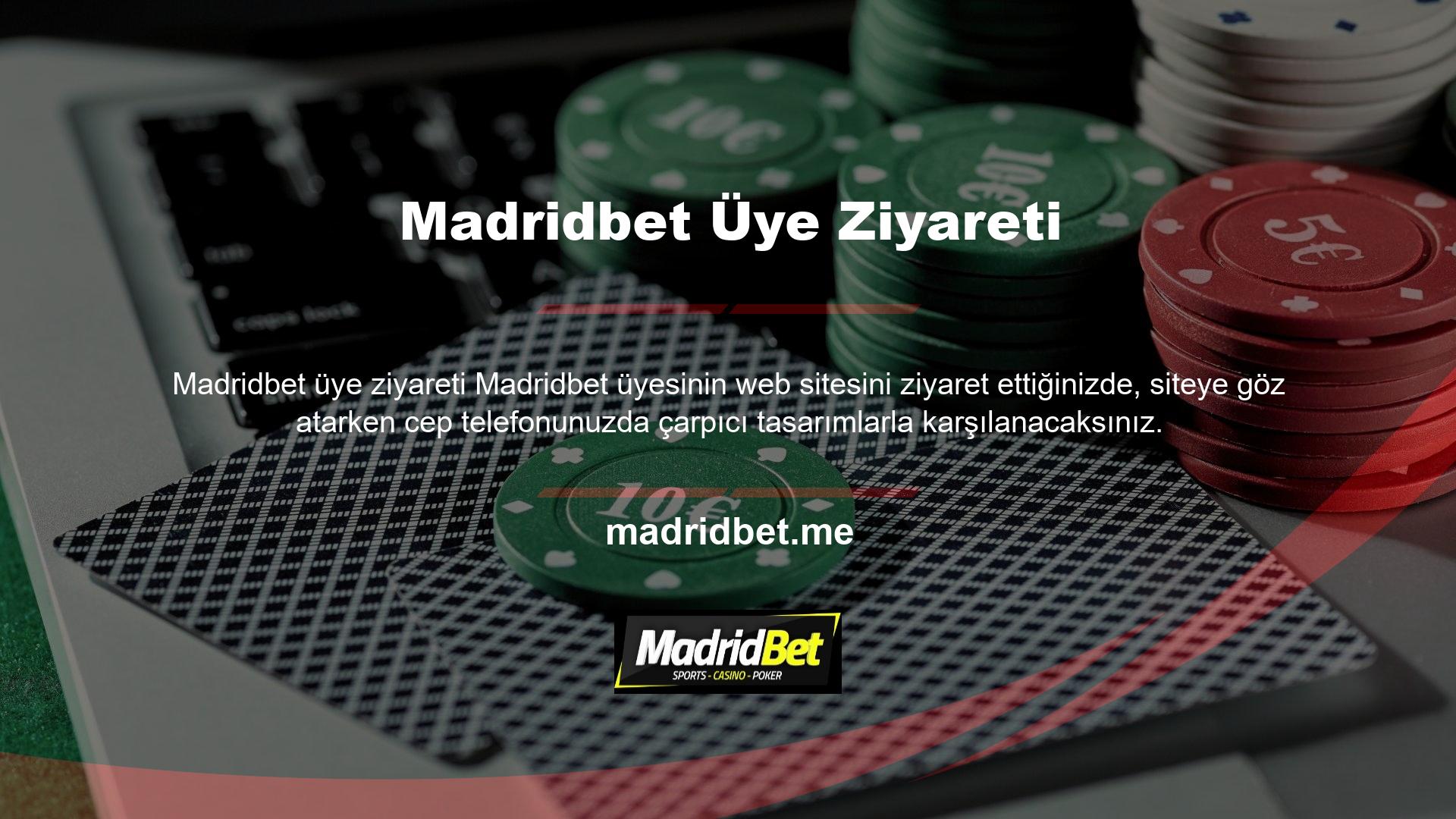 Madridbet web sitesi bahisçilere bahislerini sadece bilgisayarlarına değil, cep telefonlarına da yerleştirme şansı veriyor