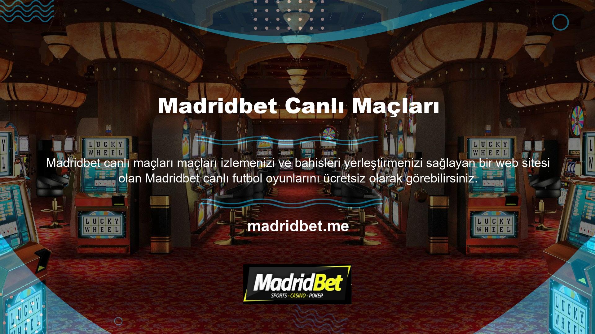 Maçı ücretsiz Madridbet TV web sitesinde canlı olarak izleyin